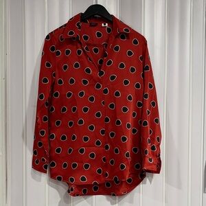 Stylish Red and Black Polka Dot Women's Blouse